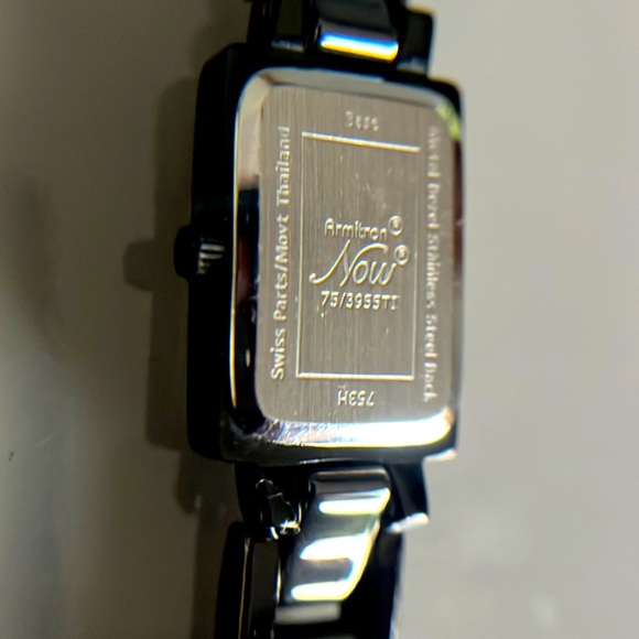 Armitron Ladies Black Rhinestone Ceramic Watch - Picture 11 of 16